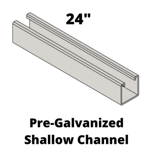 Shallow Channel With Short Slots 14 Gauge 1-5/8" X 13/16" 24 In Long Pre Galv